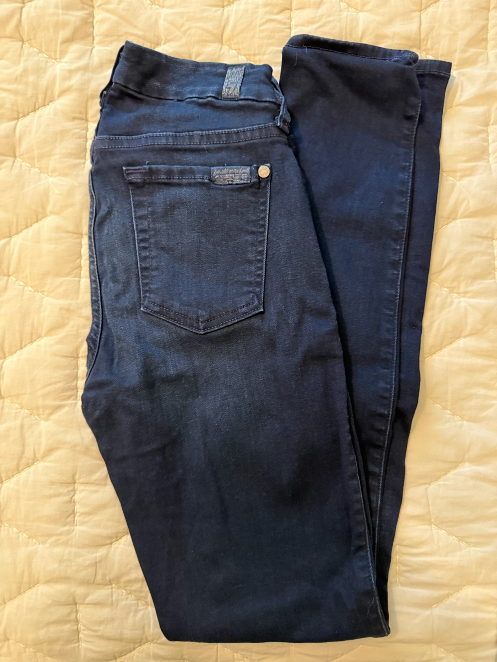 7 For All Mankind Women's Skinny Jeans in Dark Blue Wash